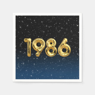 Födelsedagsballonger 1986 i stenar pappersservett