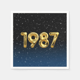 Födelsedagsballonger 1987 i stenar pappersservett