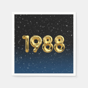 Födelsedagsballonger 1988 i stenar pappersservett