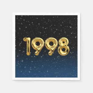 Födelsedagsballonger 1998 i stenar pappersservett
