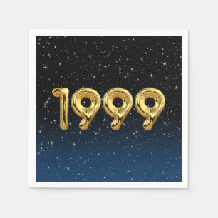 Födelsedagsballonger 1999 i stjärnor pappersservett