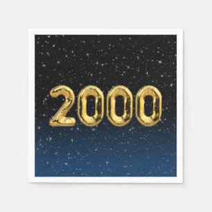 Födelsedagsballonger 2000 i stjärnor pappersservett