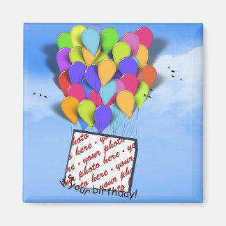 Födelsedagsballonger i foto-Ram i Himlar Magnet
