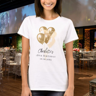 Födelsedagsballonger i guld t shirt