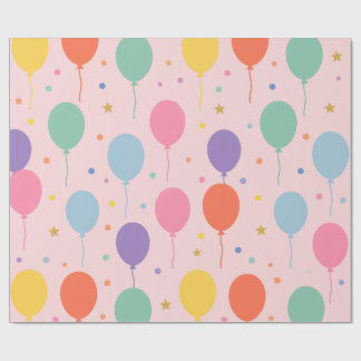Födelsedagsballonger Inpackningspapper Presentpapper