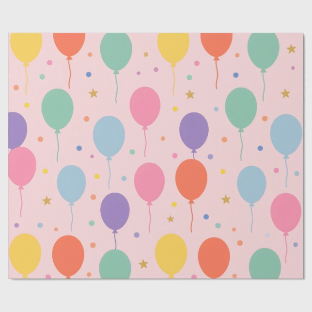Födelsedagsballonger Inpackningspapper Presentpapper (Platt)