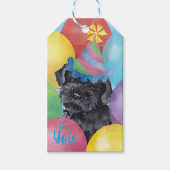 Födelsedagsballonger Kerry Blue Terrier Presentetikett (Framsidan)