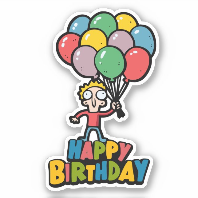 Födelsedagsballonger Klistermärken (Framsida)