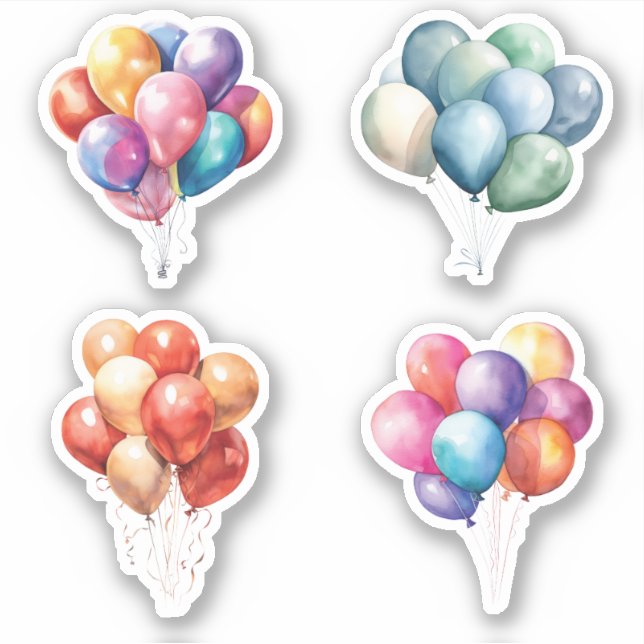 Födelsedagsballonger Klistermärken (Framsida)