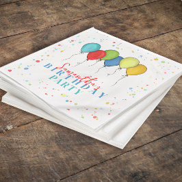 Födelsedagsballonger Konfetti Whimsical Calligraph Pappersservett