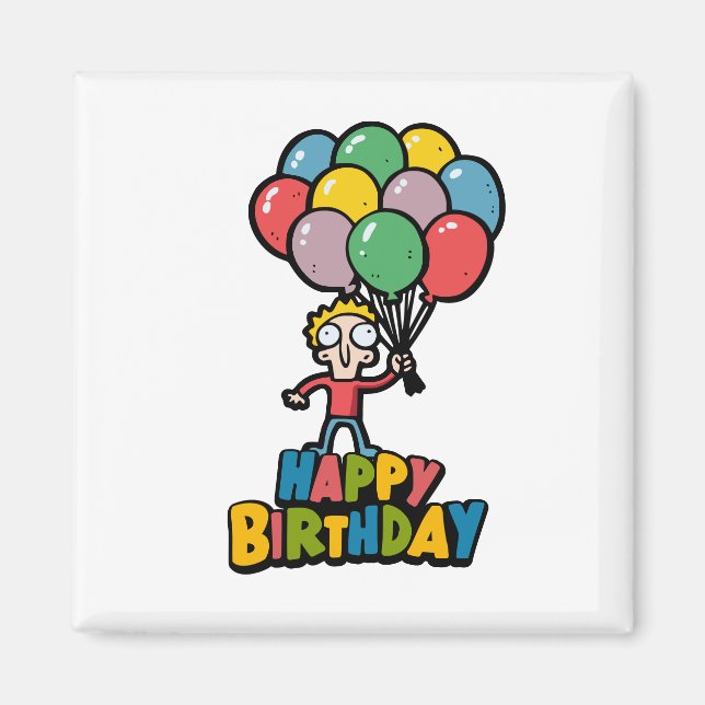 Födelsedagsballonger Magnet (Framsidan)