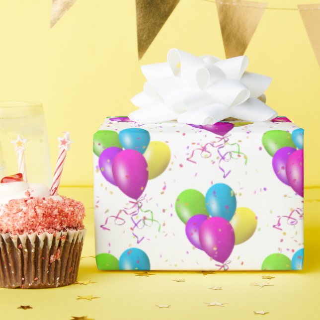 Födelsedagsballonger med konfetti presentpapper (Födelsedagsfest)