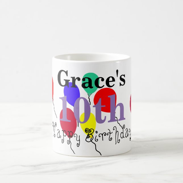 Födelsedagsballonger Namn Mugg (Center)