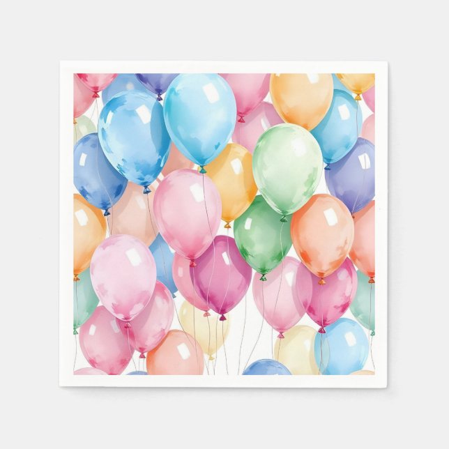 Födelsedagsballonger Pappersservett (Framsidan)