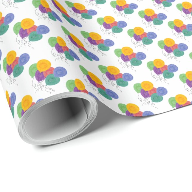 Födelsedagsballonger Presentpapper (Rullad Hörn)