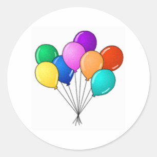 Födelsedagsballonger Runt Klistermärke