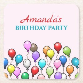 Födelsedagsballonger Underlägg Papper Kvadrat