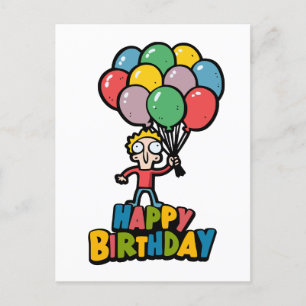 Födelsedagsballonger Vykort