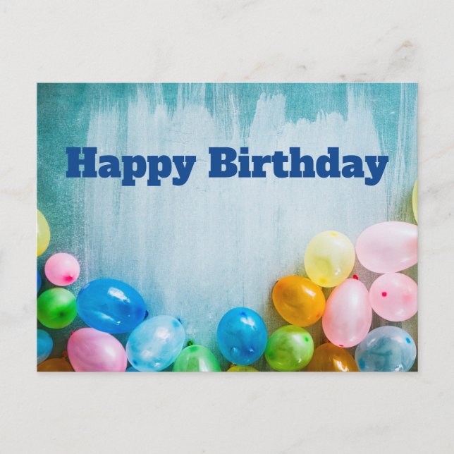 Födelsedagsballonger  vykort (Framsida)