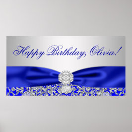 Födelsedagsbanner i Royal Blue Poster