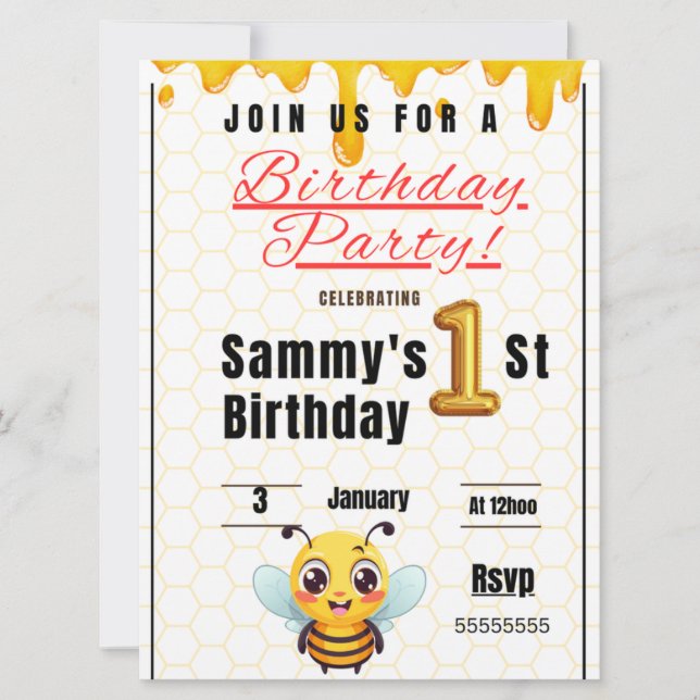 Födelsedagsbarn Inbjudningar (Framsida)