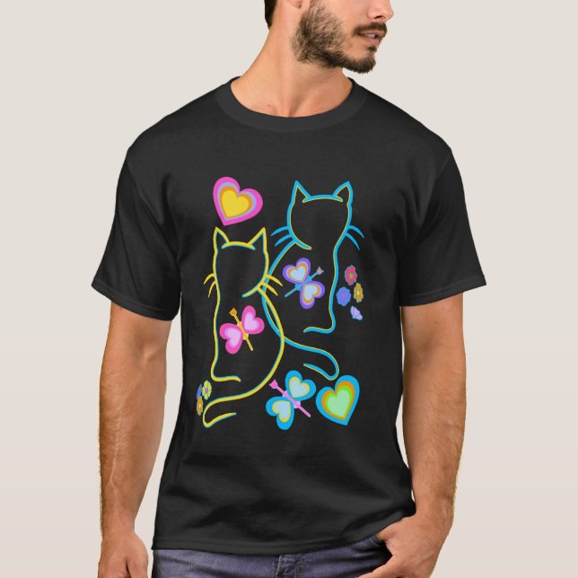 Födelsedagsbarn Katter Katt Vår Sommar Kattunge B T Shirt (Framsida)