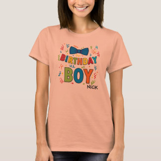 Födelsedagsbarn party shirt Bow Tie och konetti T-shirt