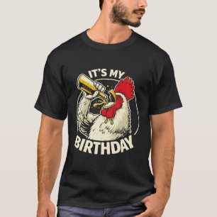 Födelsedagsbärsgluggande Tupp T Shirt