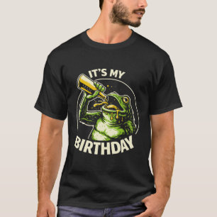 Födelsedagsbierhuggande groda t shirt
