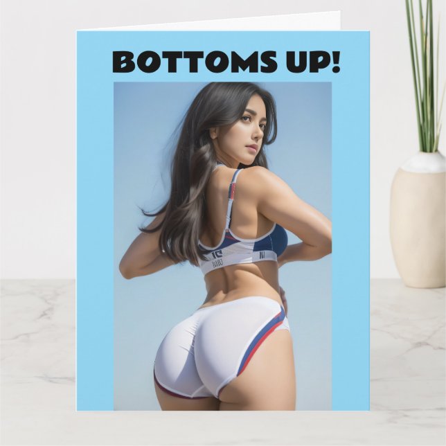 FÖDELSEDAGSBIKINI TJEJE STOR BAKRE DEL GRATTISKORT KORT (Framsida)