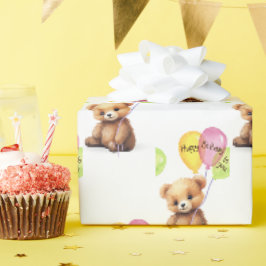 Födelsedagsbjörn med ballongen Bouquet Presentpapper