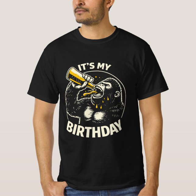 Födelsedagsbjörn som Chuggar Öl T Shirt (Framsida)