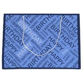 Födelsedagsblå färg typografisk personlig