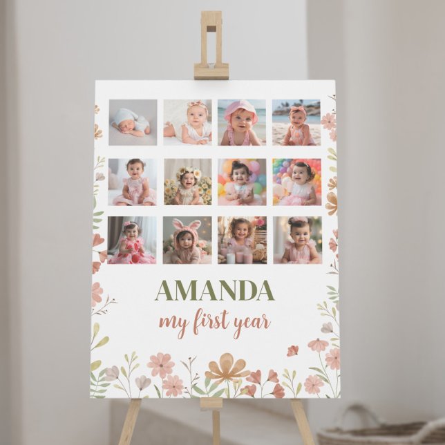 Födelsedagsblomma 12 Foto Milstolpe Affisch (Skapare uppladdad)