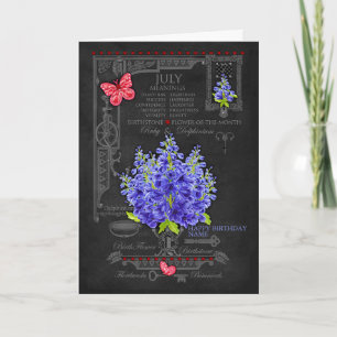 Födelsedagsblomma Juli Krita Personlig Kort