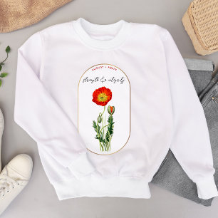 Födelsedagsblomma Månad Augusti Födelsedag Vallmo  T Shirt