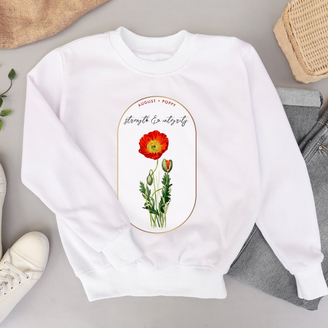 Födelsedagsblomma Månad Augusti Födelsedag Vallmo  T Shirt (Birth Flower Month August Birthday Poppy Sweatshirt)