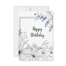 födelsedagsblomma ram gratulationskort