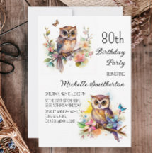 Födelsedagsblommor Fjärilar Ugglor 80-årsdag