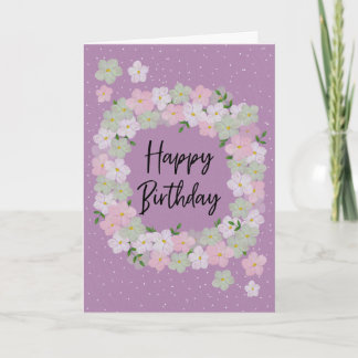 Födelsedagsblomsterkrans Kort