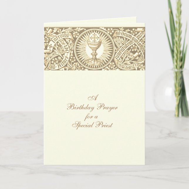Födelsedagsbön Eukaristi Latinsk bön för präst Kort (Framsida)