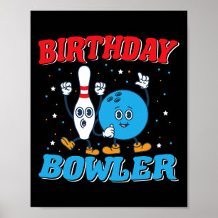 Födelsedagsbowlare - Pojkars födelsedag Roliga bar Poster