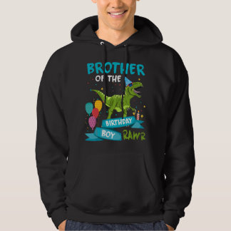 Födelsedagsbror T-Rex Dinosaurie Födelsedag Hoodie