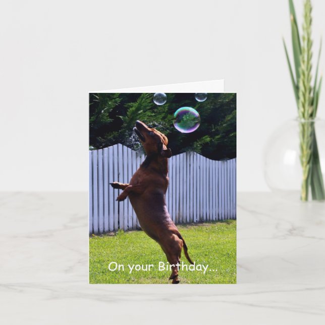 Födelsedagsbubbla, Hund Kort (Framsida)