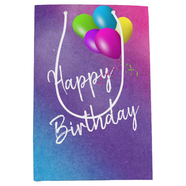 Födelsedagsbubblor på regnbåge, vattenfärg (Framsidan)