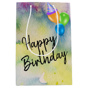 Födelsedagsbubblor på vattenfärg