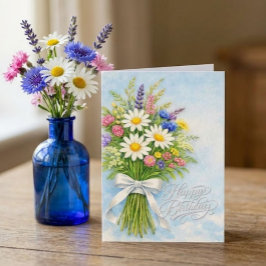 Födelsedagsbukett med vilda blommor - Grattiskort Kort