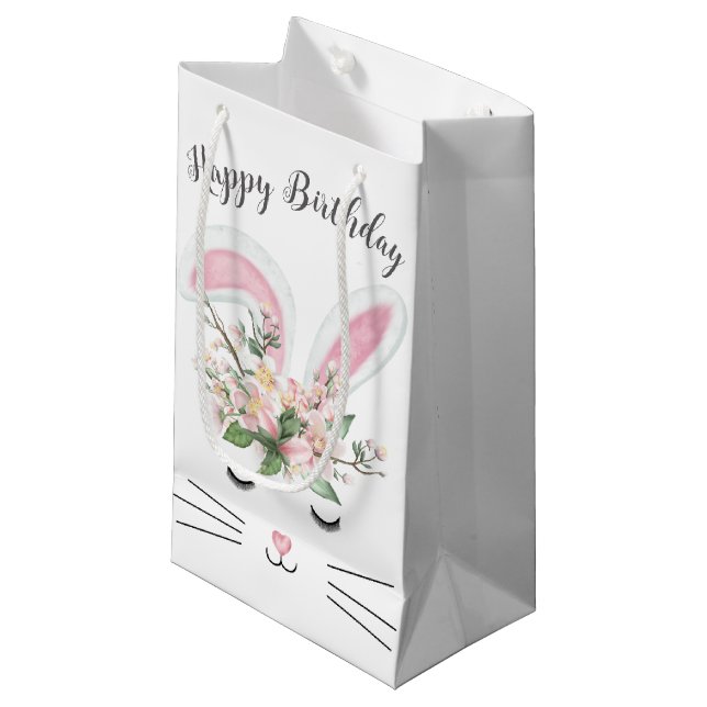 Födelsedagsbunny med blommor (Framsidan Vinklad)