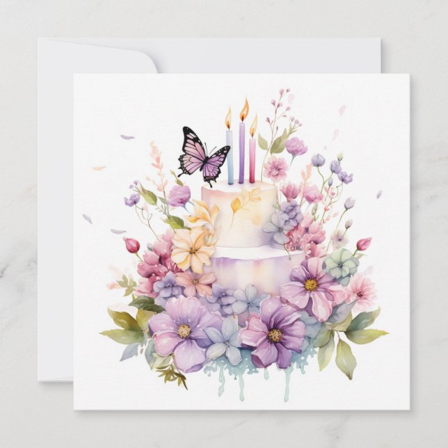 Födelsedagscharm: Förnyat Garden Birthday Card (Framsida)