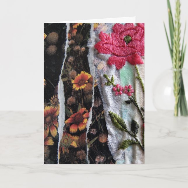 Födelsedagscollage med blommor kort (Framsida)